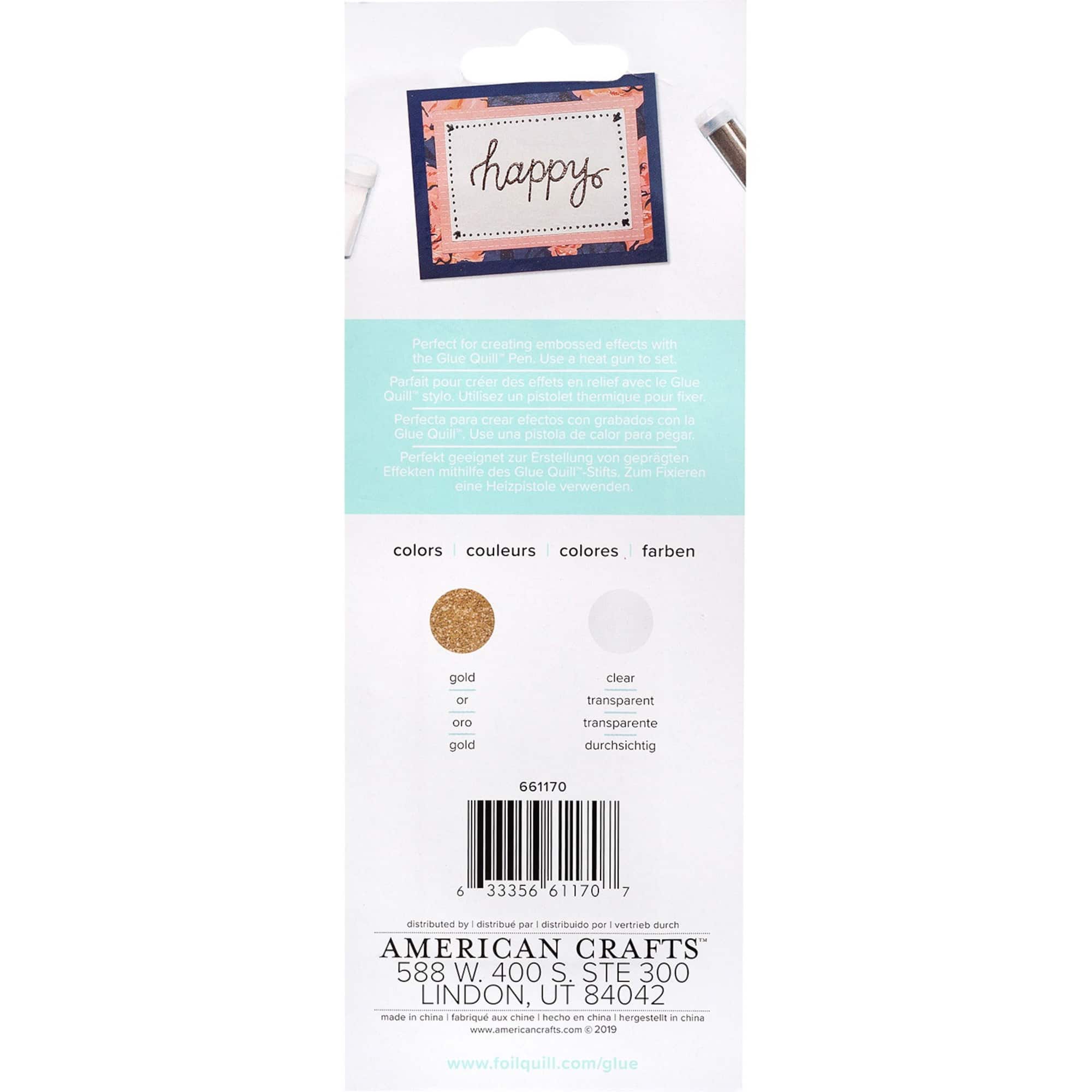 We R Memory Keepers® Glue Quill™ Clear & Gold Embossing Powder